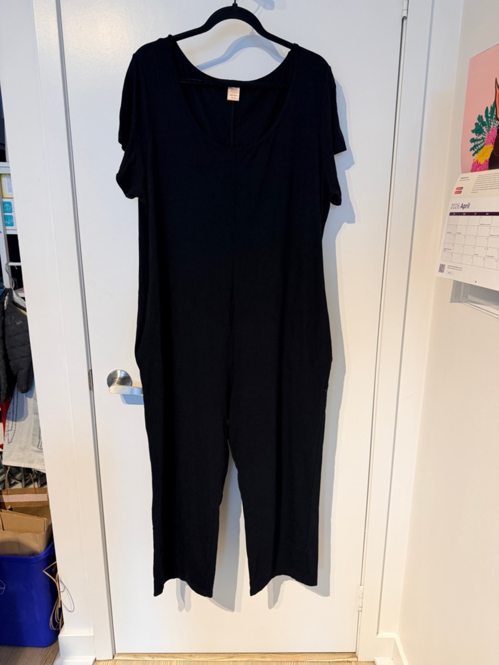 Smash + Tess Black Short-Sleeve Round Neck Jumpsuit